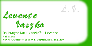 levente vaszko business card